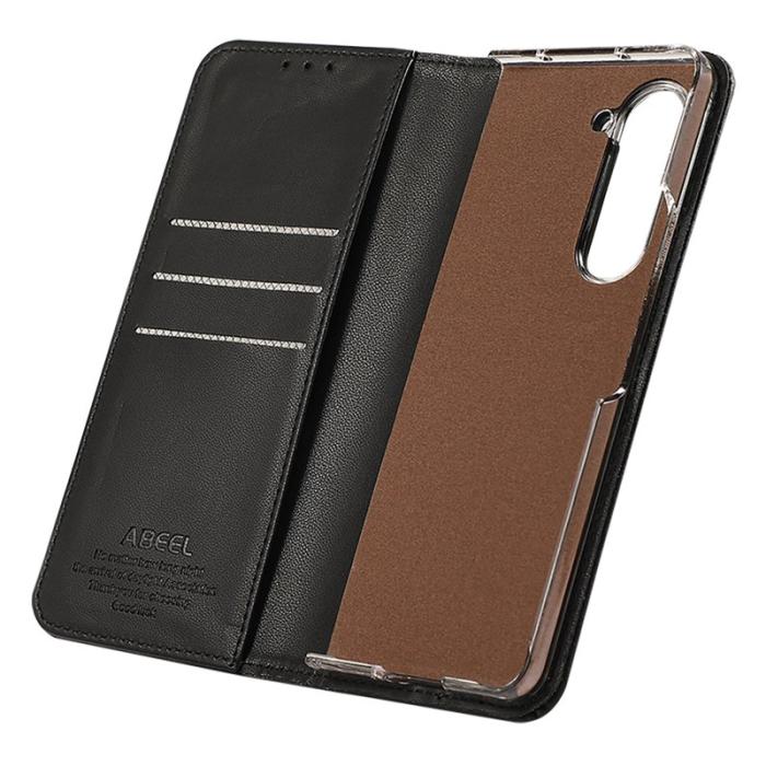 ABEEL - ABEEL Samsung Galaxy Z Fold5 5G Plånboksfodral Konstläder Svart