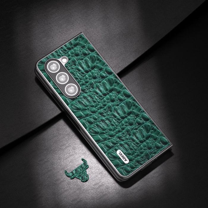 ABEEL - ABEEL Mobilskal till Samsung Galaxy Z Fold5 Äkta Läder Grön