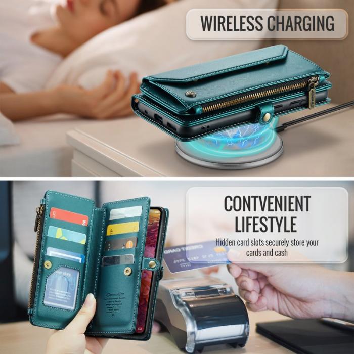 Caseme - CASEME Plånboksfodral Konstläder för Samsung Galaxy S20 FE - Grön
