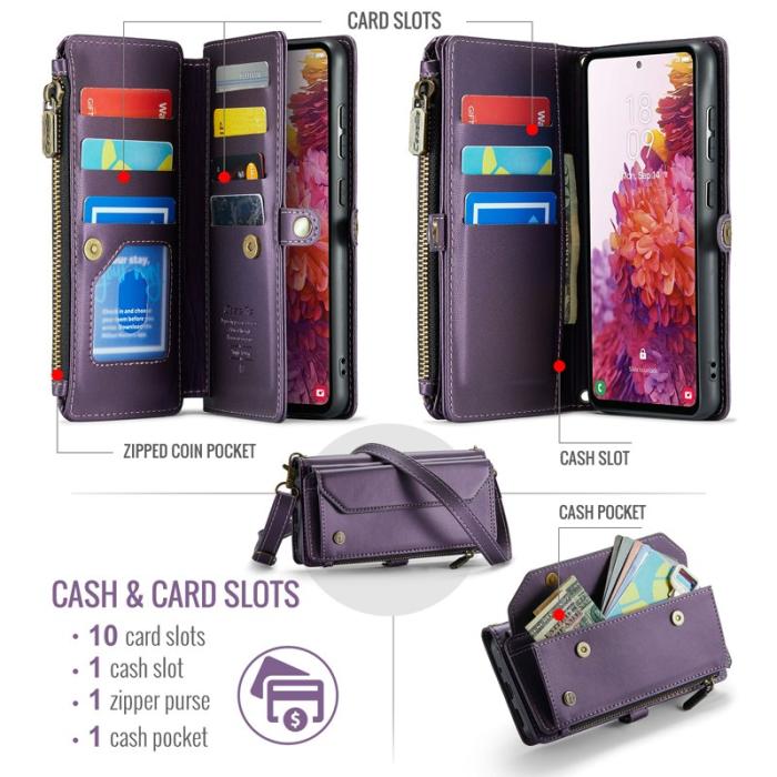 Caseme - CASEME Plånboksfodral Konstläder för Samsung Galaxy S20 FE - Lila