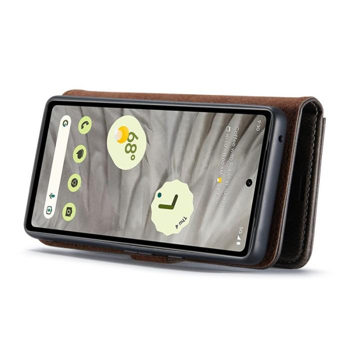 DG.MING - DG.MING Google Pixel 7a Plånboksfodral i Delbart Magnetiskt Äkta läder - Grå
