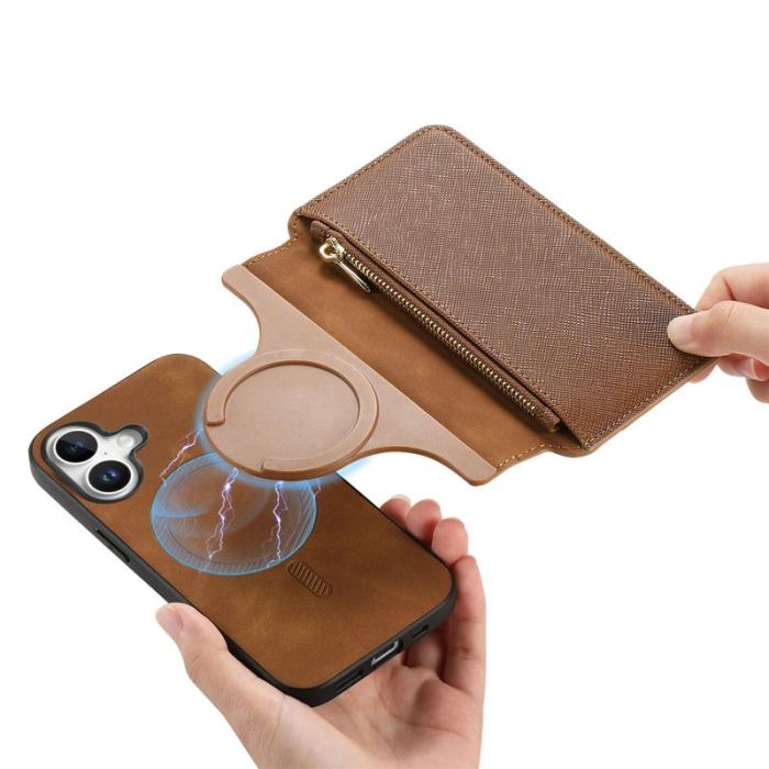 CASENEO - CASENEO iPhone 16 Plus Plånboksfodral Konstläder - Brun