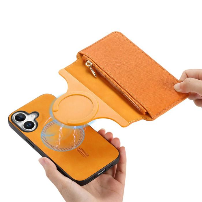 CASENEO - CASENEO iPhone 16 Plus Plånboksfodral Konstläder - Gul