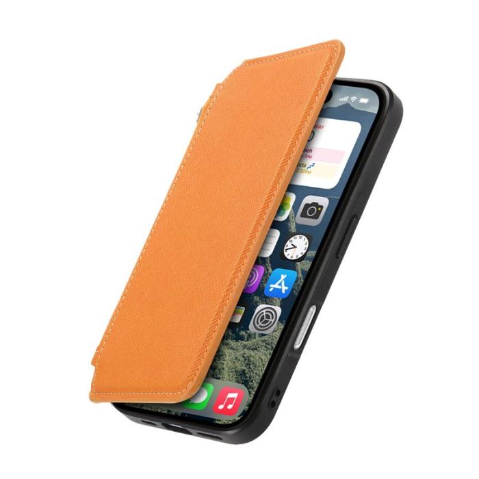 CASENEO - CASENEO iPhone 16 Plus Plånboksfodral Konstläder - Gul