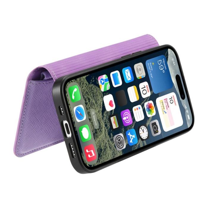 CASENEO - CASENEO iPhone 16 Plus Plånboksfodral Konstläder - Lila