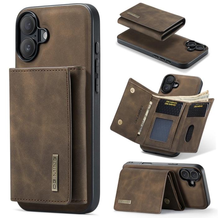 DG.MING - DG.MING M1 Series Mobilskal till iPhone 16 Plus Kickstand Brun