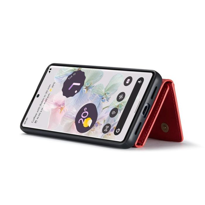 DG.MING - DG.MING Magnetiskt Konstläder Plånboksfodral Google Pixel 7 Pro Röd