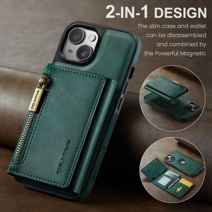 DG.MING - DG.MING M5 Series Mobilskal till iPhone 14 Plus Magnetiskt Konstläder Grön