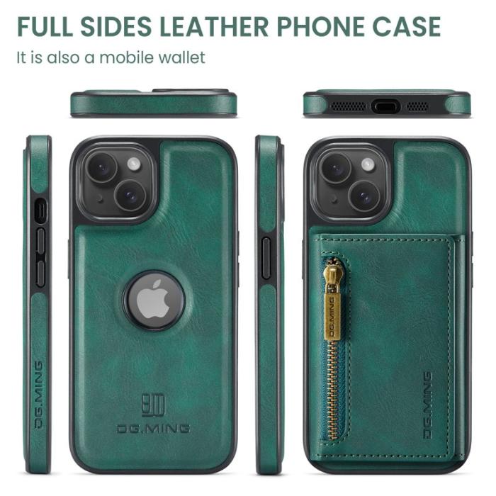 DG.MING - DG.MING M5 Series Mobilskal till iPhone 14 Plus Magnetiskt Konstläder Grön