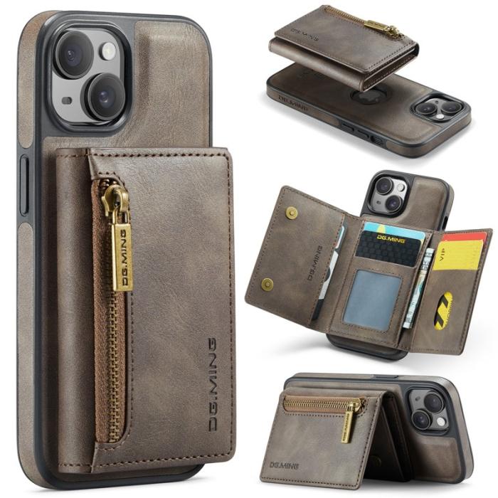 DG.MING - DG.MING M5 Series Mobilskal till iPhone 14 Plus Magnetiskt Konstläder Brun