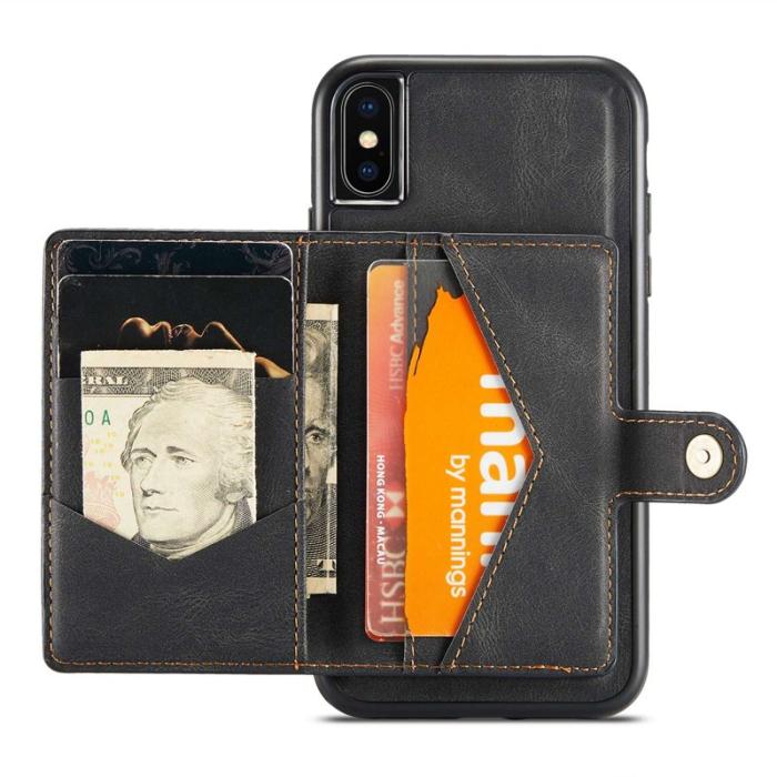 JEEHOOD - JEEHOOD Mobilskal till iPhone XS/X Detachable Wallet - Svart