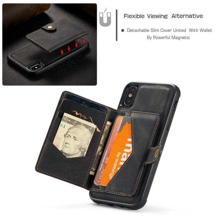 JEEHOOD - JEEHOOD Mobilskal till iPhone XS/X Detachable Wallet - Svart