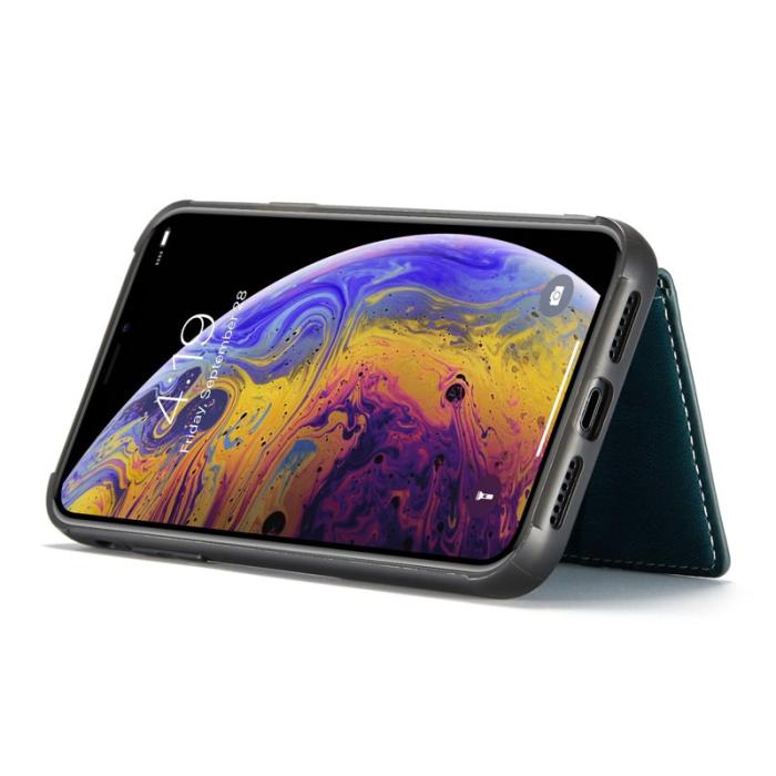 JEEHOOD - JEEHOOD iPhone XS/X Konstläder Plånboksfodral Detachable TPU Grön