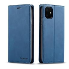FORWENW - FORWENW iPhone 11 Pl&aring;nboksfodral i Silky Touch Konstl&auml;der - Bl&aring;