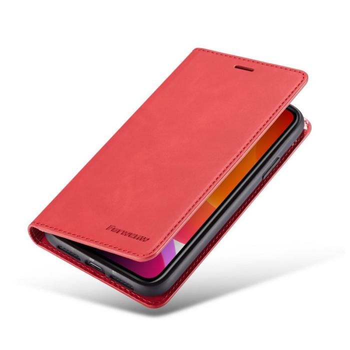 FORWENW - FORWENW iPhone 11 Plånboksfodral Konstläder - Röd