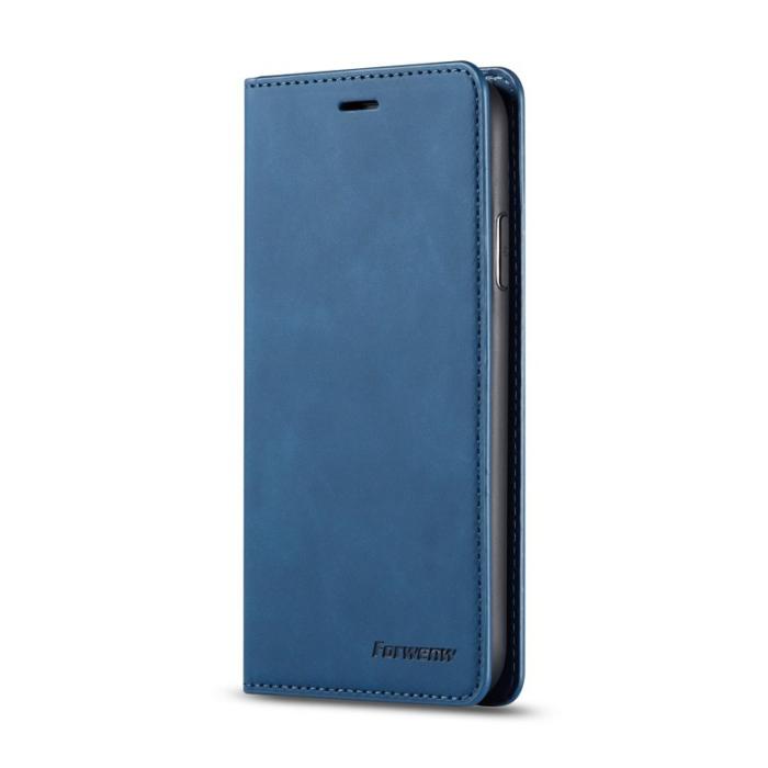FORWENW - FORWENW iPhone 11 Plånboksfodral i Silky Touch Konstläder - Blå