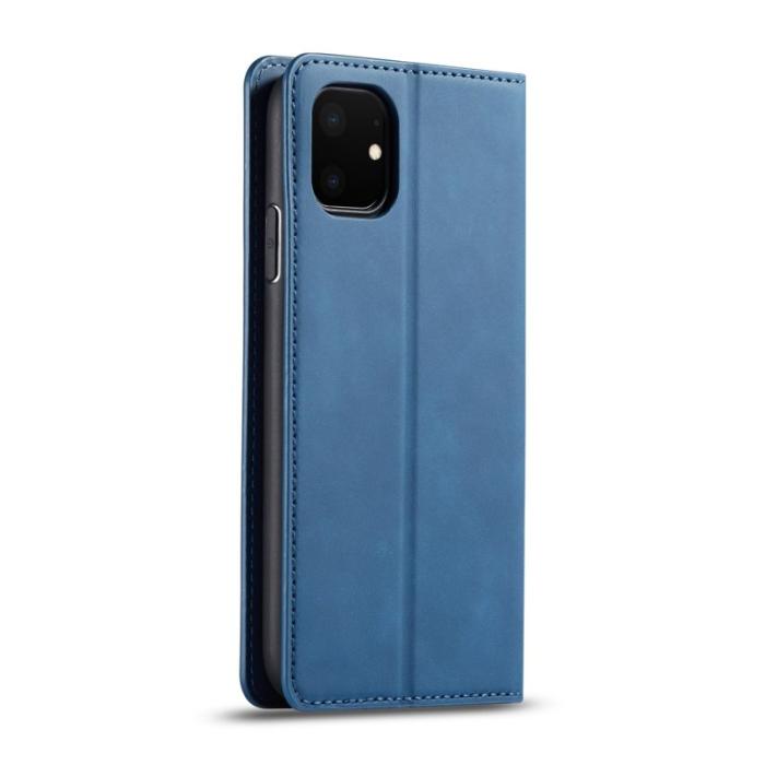 FORWENW - FORWENW iPhone 11 Plånboksfodral i Silky Touch Konstläder - Blå