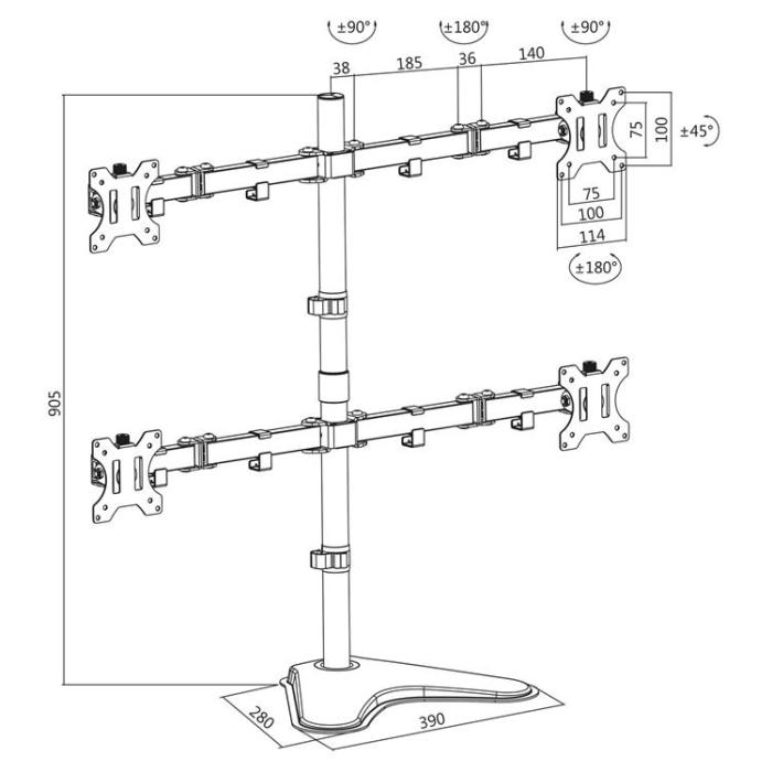 LogiLink - LOGILINK Monitorställ / fot Quad 13-32