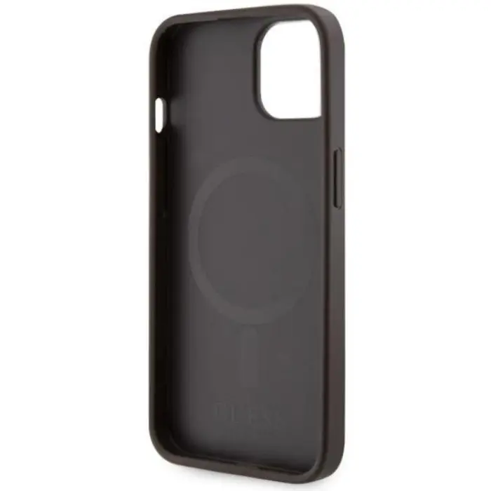 Guess - Guess iPhone 14 Plus Mobilskal MagSafe Printed Stripes Brun