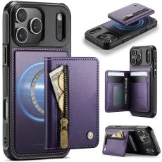 JEEHOOD - JEEHOOD J12 Pl&aring;nboksfodral iPhone 17 Pro Magnetisk Lila Konstl&auml;der