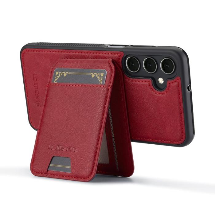 LC.imeeke - LC.IMEEKE L3 Samsung Galaxy S24 FE Fodral KonstLäder - Röd