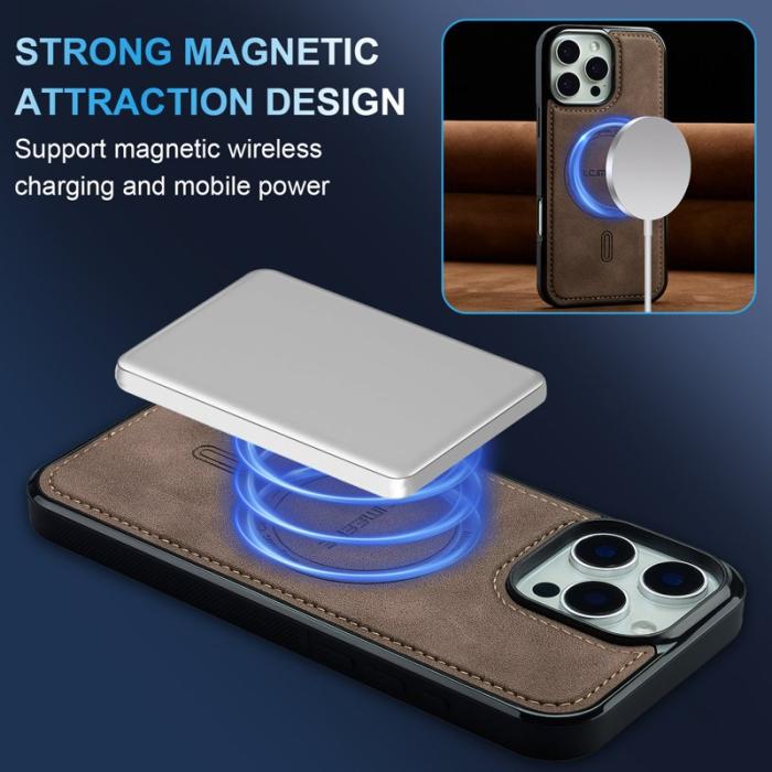 LC.imeeke - LC.IMEEKE L6 iPhone 14 Pro Max Fodral KonstLäder - Brun