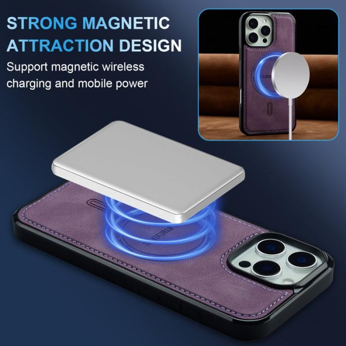 LC.imeeke - LC.IMEEKE L6 iPhone 14 Pro Max Fodral KonstLäder - Lila