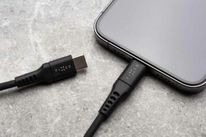 UTGATT1 - FIXED LIQUID Silicone Kabel USB-C/Lightning MFI 2m - Svart