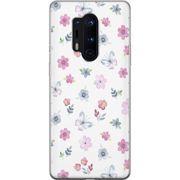 iSecrets - Mobilskal till OnePlus 8 Pro med Blommor och fjärillar