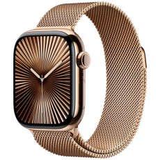 Apple - Apple Watch Series 10 4G 42mm GPS + Cellular (Titanium Guld Milanese)