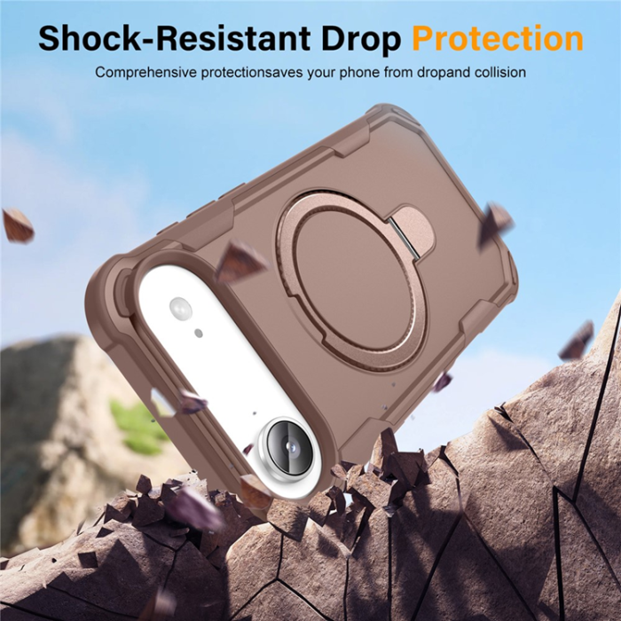 A-One Brand - iPhone 17 Air Mobilskal MagSafe Kickstand Shockproof - Guld