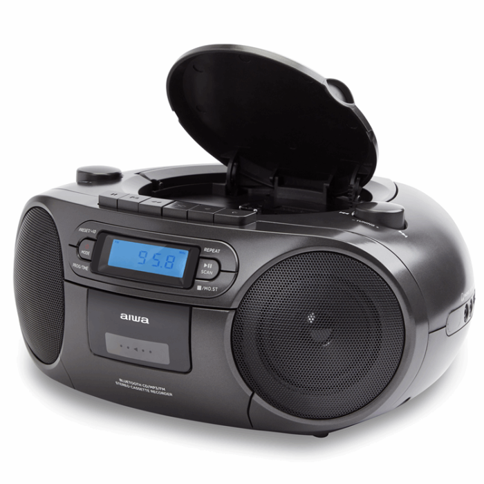 AIWA - AIWA Kassettradio CD/FM-Radio/Kassettband/USB/BT - Svart