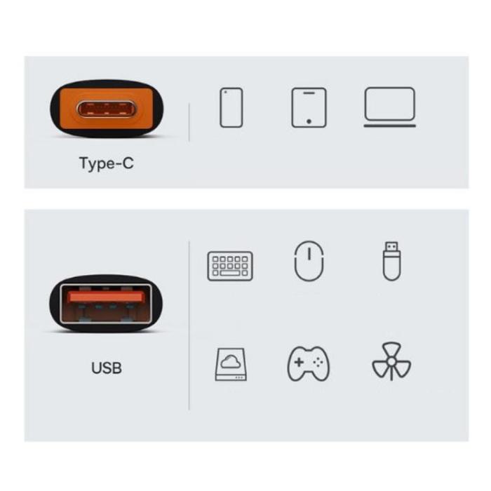 A-One Brand - Typ-C Hane till USB-A Hon Adapter - Silver