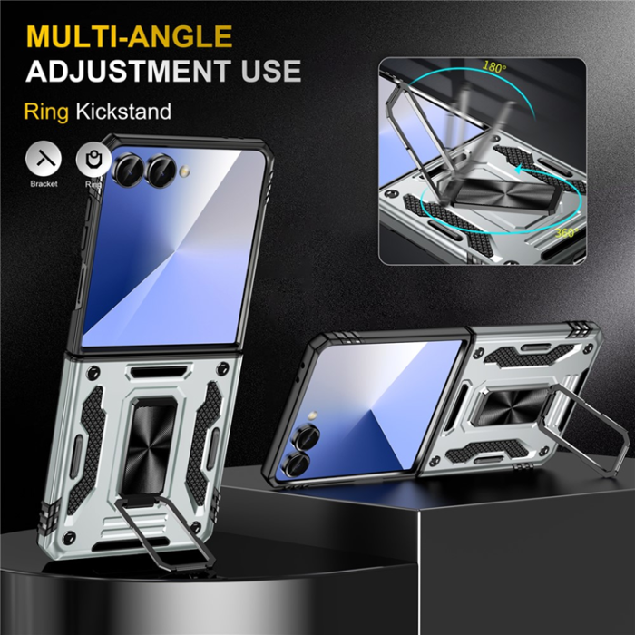 A-One Brand - Galaxy Z Flip7 5G Mobilskal Kickstand Slide - Grå