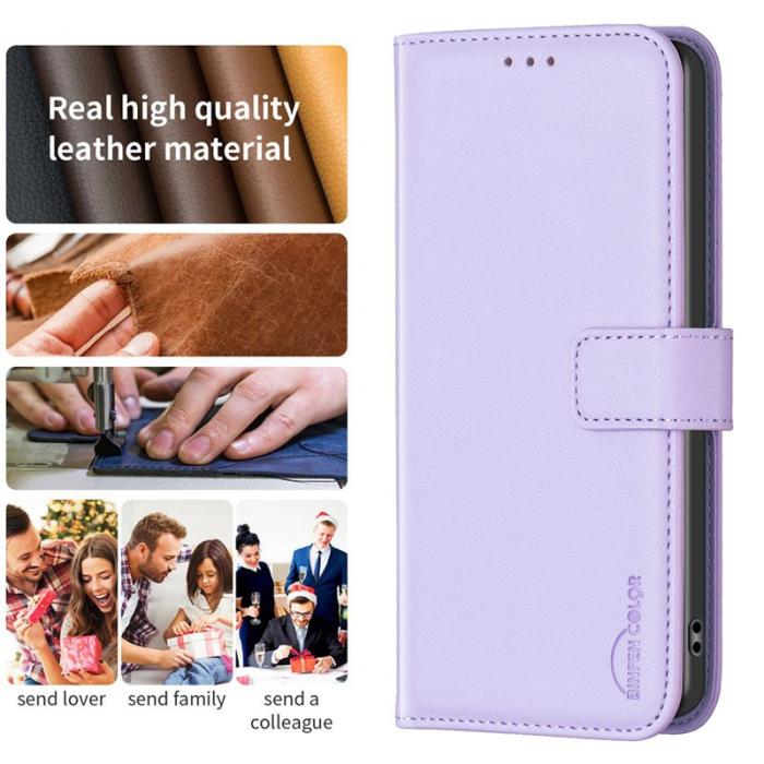 BINFEN COLOR - BINFEN Samsung Galaxy S26 Plus Fodral Folio Flip Konstläder - Lila