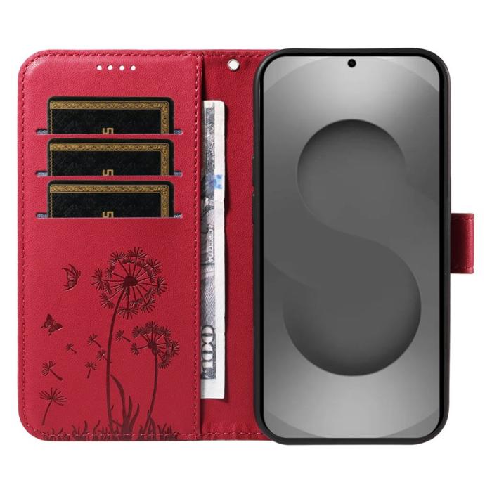 OEM - Samsung Galaxy S26 Ultra Fodral Äkta Läder Med Rem Dandelion - Röd