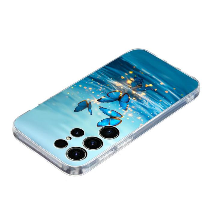 OEM - Samsung Galaxy S26 Ultra Skal Mönstertryck Stöttålig Soft TPU - Blå Fjäril