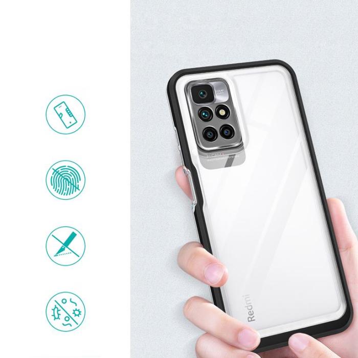 OEM - Xiaomi Redmi 10 4G (2021/2022) Skal Clear 3in1 - Svart