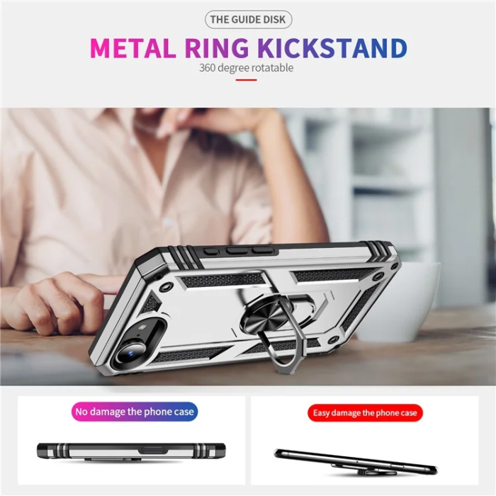 A-One Brand - iPhone 16e Mobilskal med Kickstand - Silver