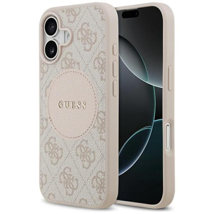 Guess - Guess iPhone 17 Mobilskal MagSafe 4G Circle Classic Logo - Rosa