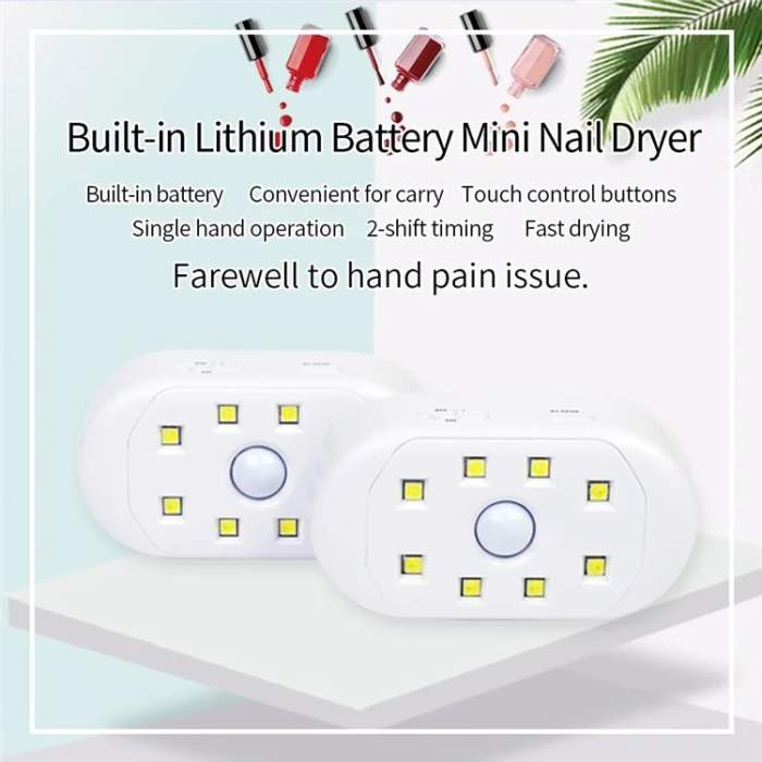 OEM - Bärbar Nagellackstork Mini Nail Art Light P20 - Vit