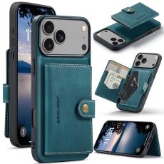 OEM - JEEHOOD iPhone 17 Pro Mobilskal KonstL&auml;der + Plast Avtagbar - Bl&aring;