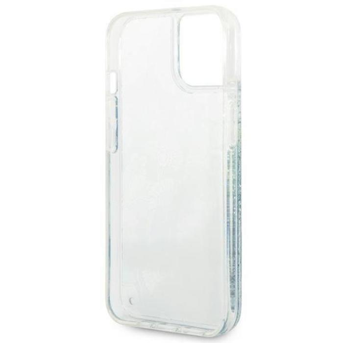 Guess - GUESS iPhone 14 Plus Skal Flower Liquid Glitter - Grön