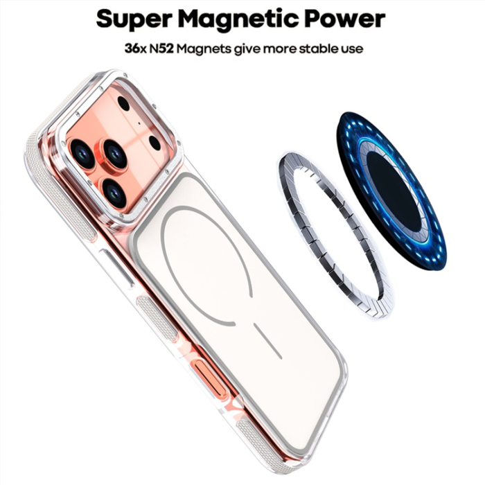 A-One Brand - iPhone 17 Pro Mobilskal MagSafe Dual Färg Shockproof - Vit