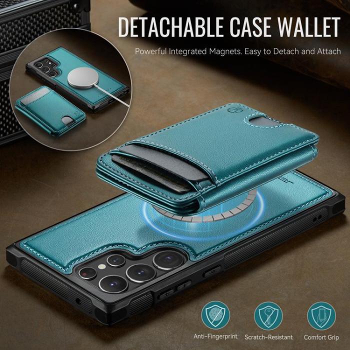 OEM - JEEHOOD Samsung Galaxy S22 Ultra 5G Fodral KonstLäder - Blå