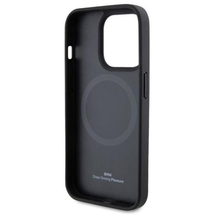 BMW - BMW iPhone 15 Pro Max Mobilskal Magsafe Läder Hot Stamp