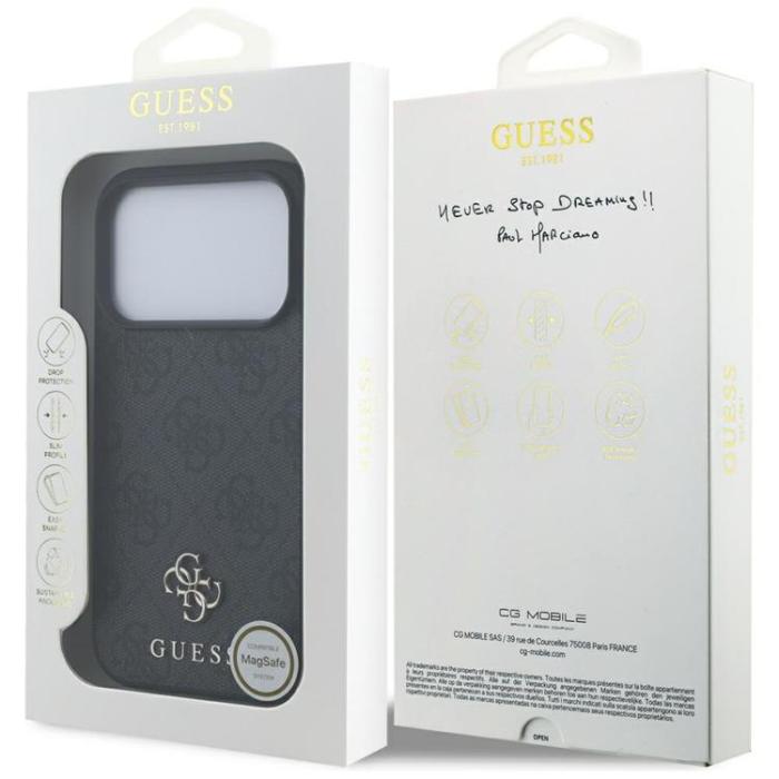Guess - Guess iPhone 17 Pro Mobilskal MagSafe 4G Small Classic Logo - Svart