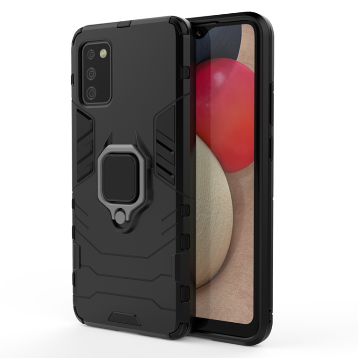 OEM - Galaxy A03s Skal Ring Armor - Svart