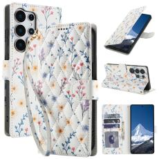 OEM - Samsung Galaxy S26 Ultra Fodral Rhombic Blomm&ouml;nster &Auml;kta L&auml;der - A2