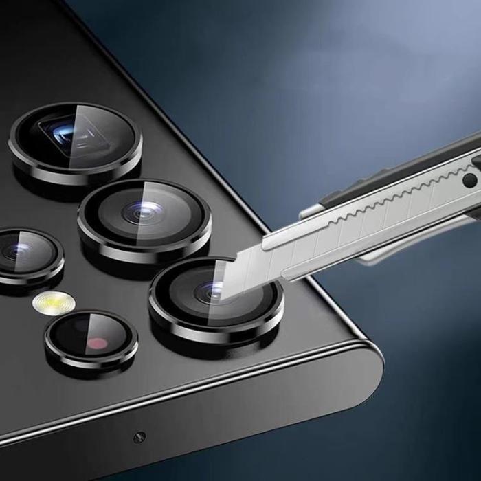 UTGATT - Hofi Cam Ring Pro+ Kameralinsskydd i Härdat Glas Galaxy S22 Ultra - Svart